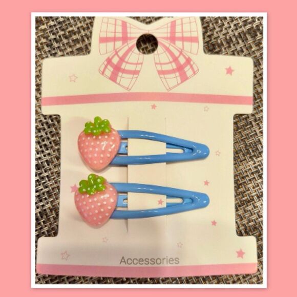 Strawberry Snap Clip, Toddler Hair Clip, Girls Hair Clip - Set of 2 - Picture 1 of 1